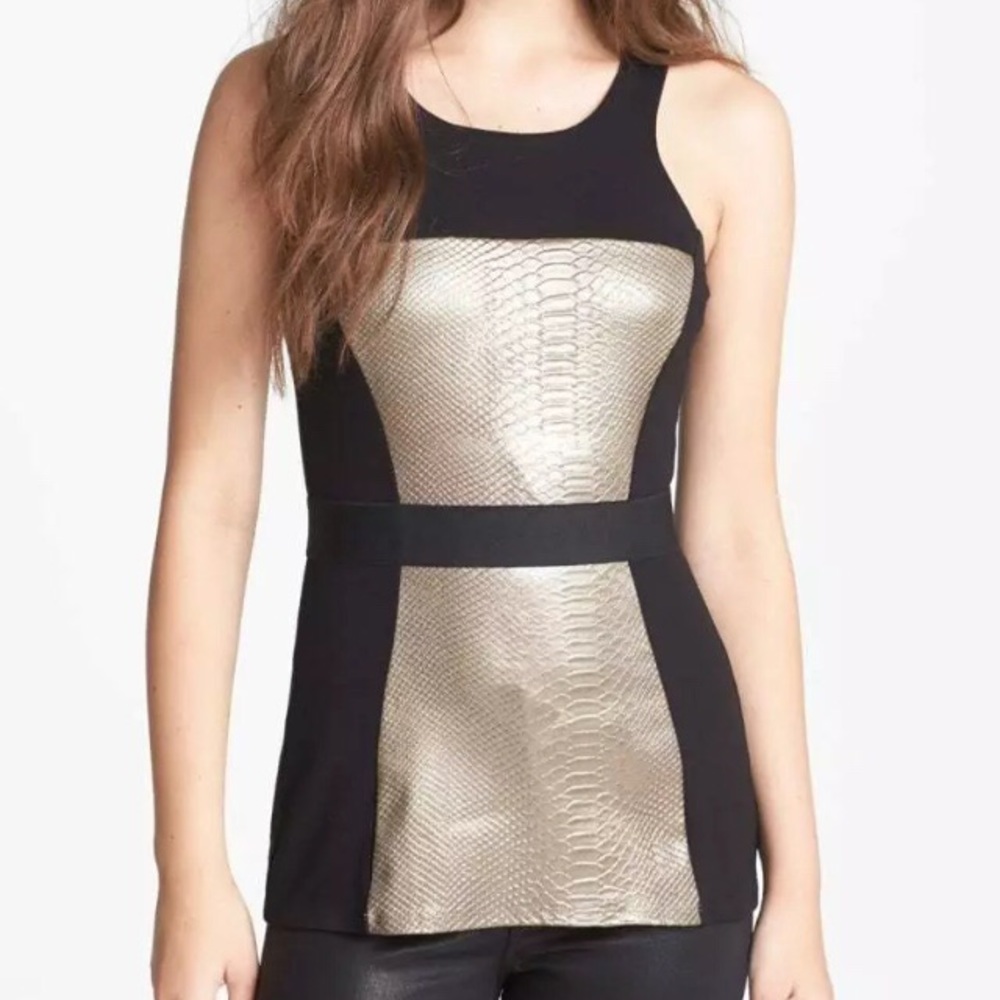 ⭐️ Bailey 44 Rocket Metallic Snakeskin Embossed Top XS
